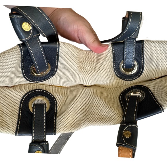 Dooney & Bourke Large Cream East West Grommet Tote Bag Shopper Handbag Purse - Picture 9 of 16